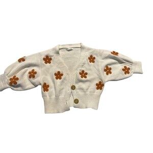 Cardigan BaeVely S cropped orange flowers woman’s